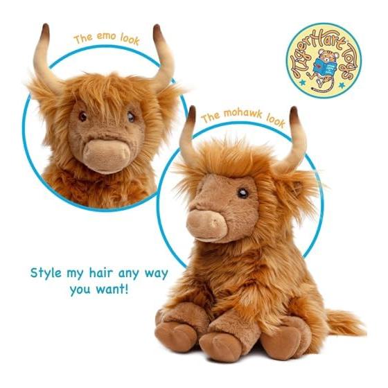 [VIAHART] Highland Cow Henry Plush Toy Brown M Size (Approx. 29cm) Fluffy Cow Stuffed Toy Hand Washable Present [Parallel Import]