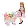 TAKARA TOMY "Licca-chan LF-11 Triplets Baby Stroller" Dress-up Doll Pretend Play Toy, Ages 3 and Up,