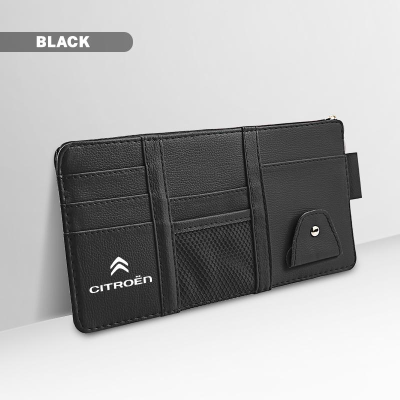 PU Leather Car Sun Visor Ticket Card Storage Bag Accessories For Citroen C1 DS3 C2 C3 Vts C4 Saxo C4L C5 C6 C8 Xsara C3-XR SEGA