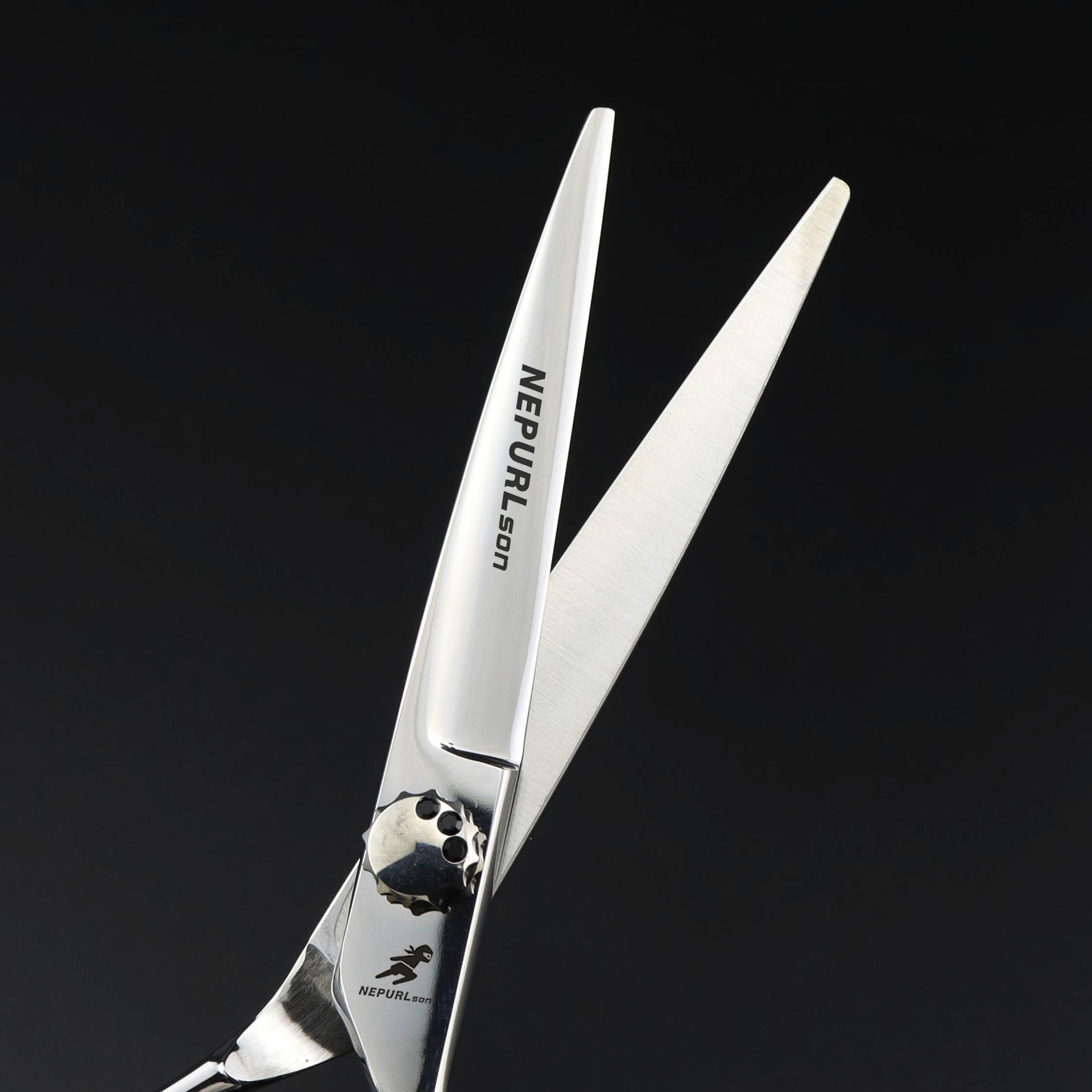 6.0 Inch Green Gem Model, Hair Scissors, Haircut, Flat Scissors, Bangs, Tooth Scissors, Antlers, Fish Bone, Non-Marking Tooth Scissors. Flat cut
