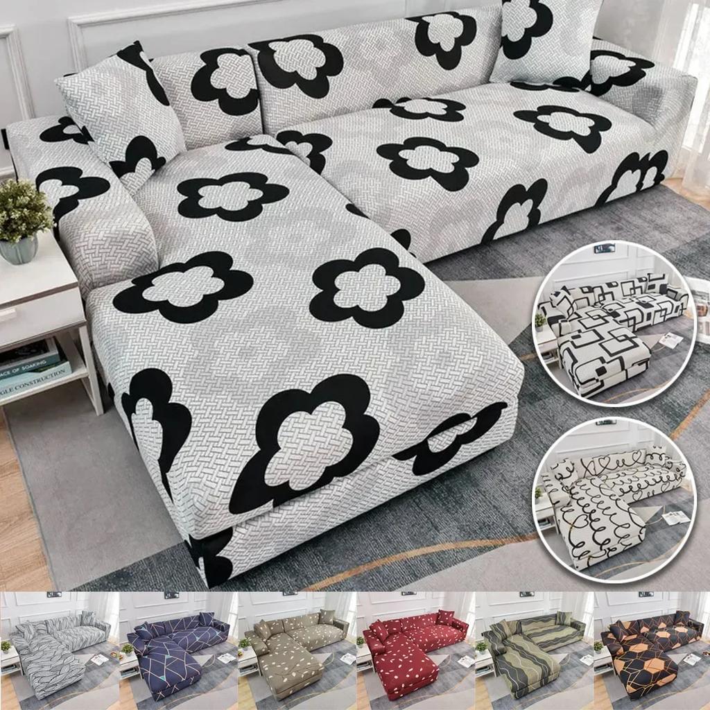 1/2/3/4 Seat Geometric Sofa Covers for Living Room Elastic Corner Couch Cover L Shaped Chaise Longue Slipcovers Chair Protector