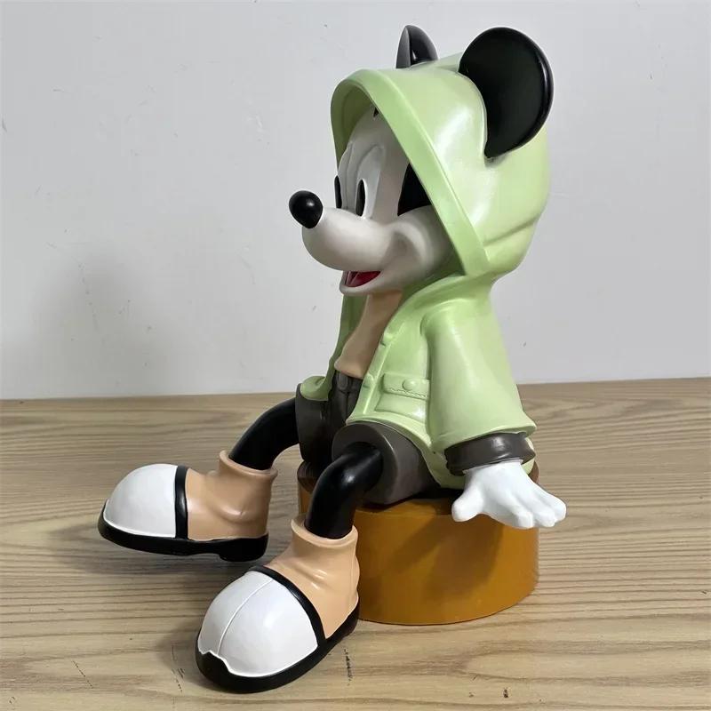 30cm Green/Red Sitting Posture Mickey Mouse Figures Resin Statue Tv Cabinet Office Desktop Home Decor Ornament Gift