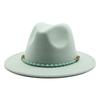 Chain Woolen British Retro Jazz Hat Big-Brimmed Top Hat Woolen Hat Retro Big-Brimmed Hat White Top Hat