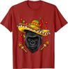 Gorilla Sombrero Fiesta Print Cotton Graphic Tee Cinco De Mayo T-Shirt for Men
