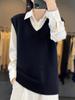 Autumn & Winter Women's V-Neck Knit Vest: Versatile, Loose, Sleeveless Outerwear in Lazy Style