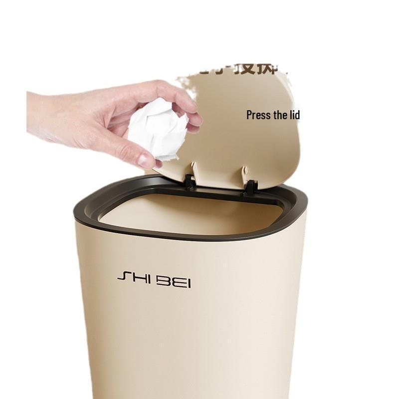 2024 New Style Large Capacity Trash Can with Push Lid for Living Room, Bathroom, Kitchen, and Toilet