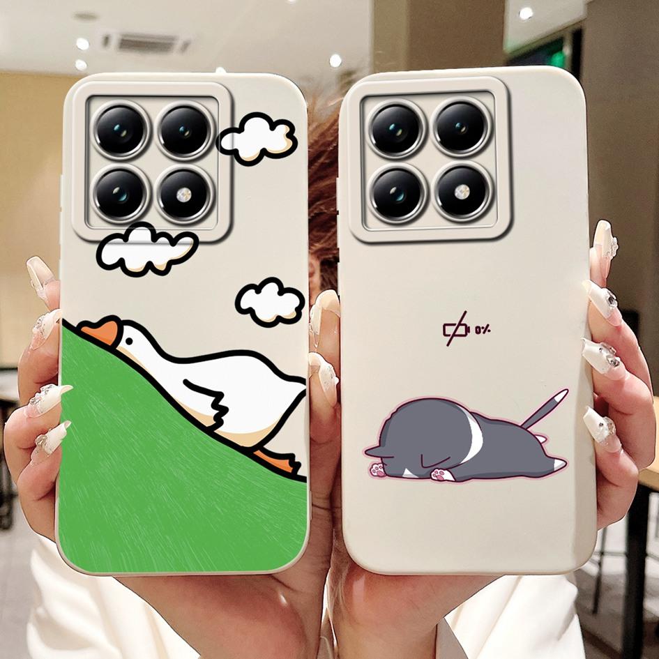 Für Xiaomi 14T Hülle 14T Pro Cover Süßer Cartoon-Panda Weiches Flüssigsilikon Stoßfest Funda Für Xiaomi 14T Pro Mi14TPro 5G Hülle