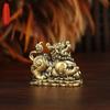 Pure Brass Ingot Lion Vintage Old Objects Home Decoration Office Desk Surface Panel Tea Ornaments Crafts Brass Ornaments