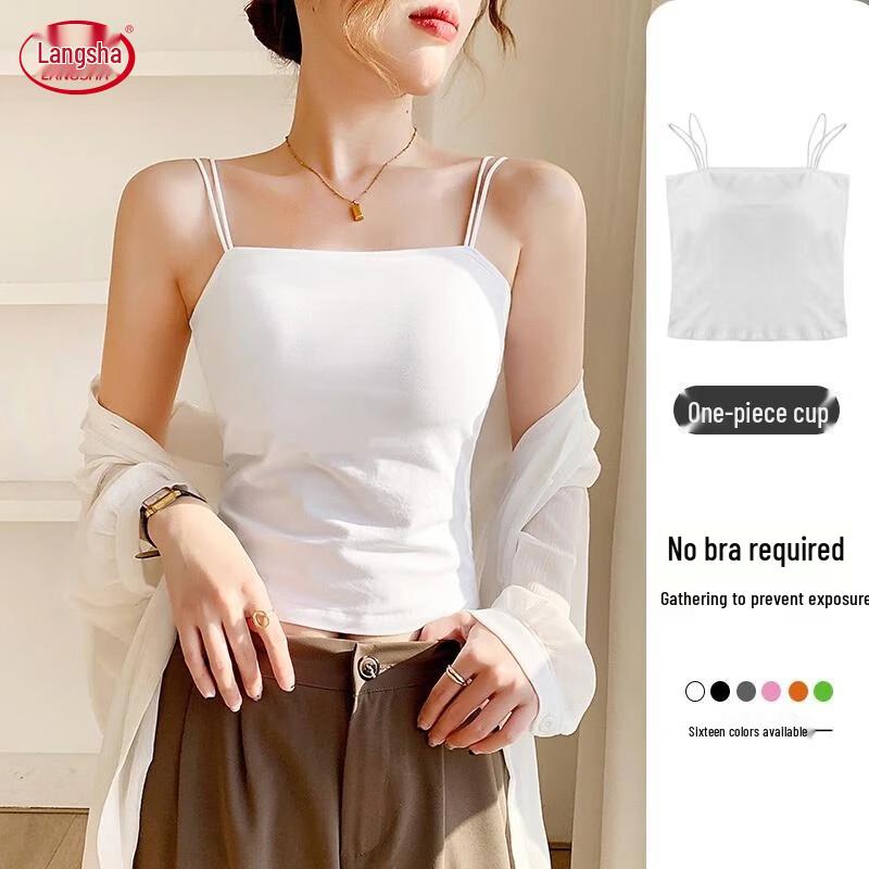 Langsha Women s Summer Basic Double Strap Camisole S