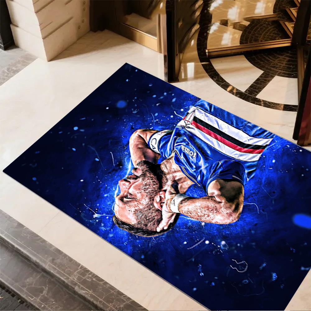 Sampdoria Player Celebration Floor Rug Office Rug Suitable for Bedrooms Playrooms Balcony Kitchen Anti-slip Rug Decorate Offices Best for Christmas
