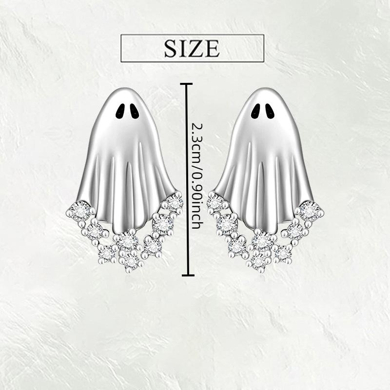 Halloween Horror Ghost Stud Earrings, European and American Halloween Ghost Ear Jewelry