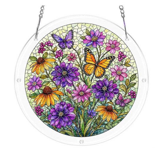 Acrylic Puzzle Suncatcher Decoration Stained Glass Door Window J