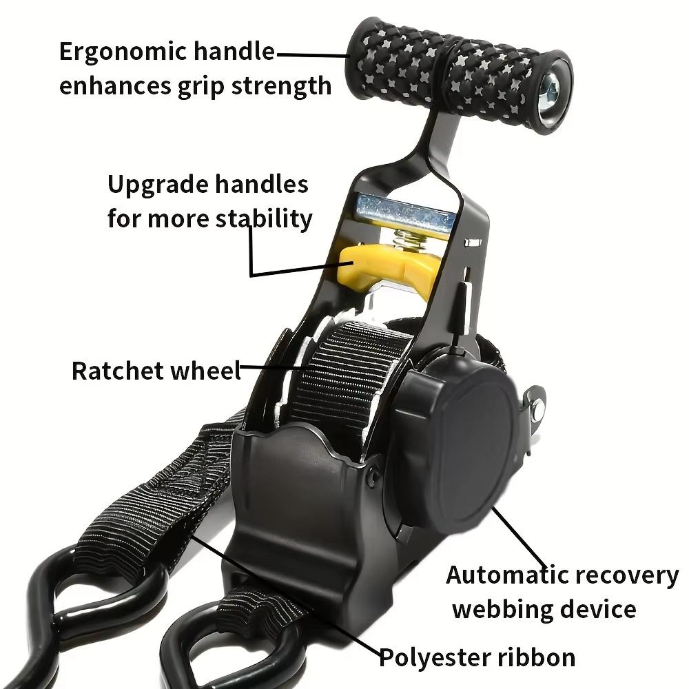 Correa de amarre retráctil automática de 3,3 m Cinturón de sujeción de equipaje para coche, motocicleta, viaje por cuenta propia