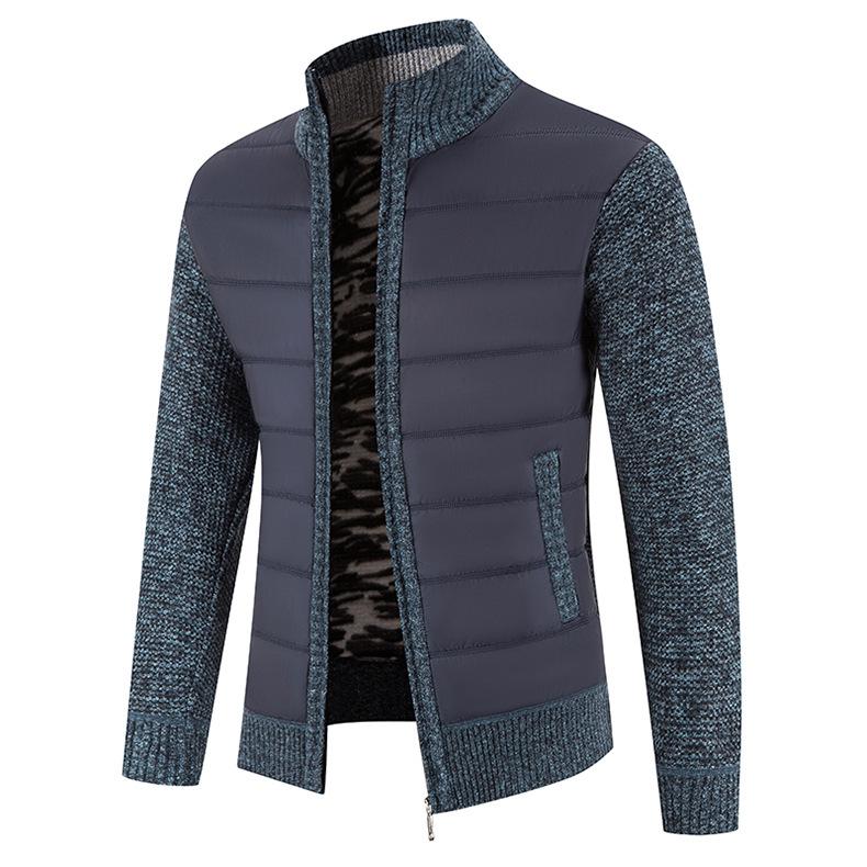 Maglioni Autunno Inverno da Uomo Maglieria Giacca Moda Cuciture Collo Alto Giacca Imbottita Giacca Imbottita da Uomo