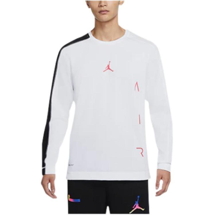 Jordan T Shirts Men's White Crew Neck Moderate Straight Fit DB4367-100
