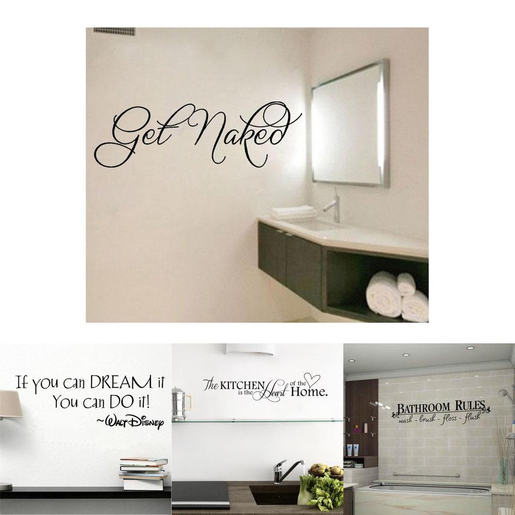 Removable Vinyl Bathroom Rules Art Wall Stickers For Elegant Home And Office Decor