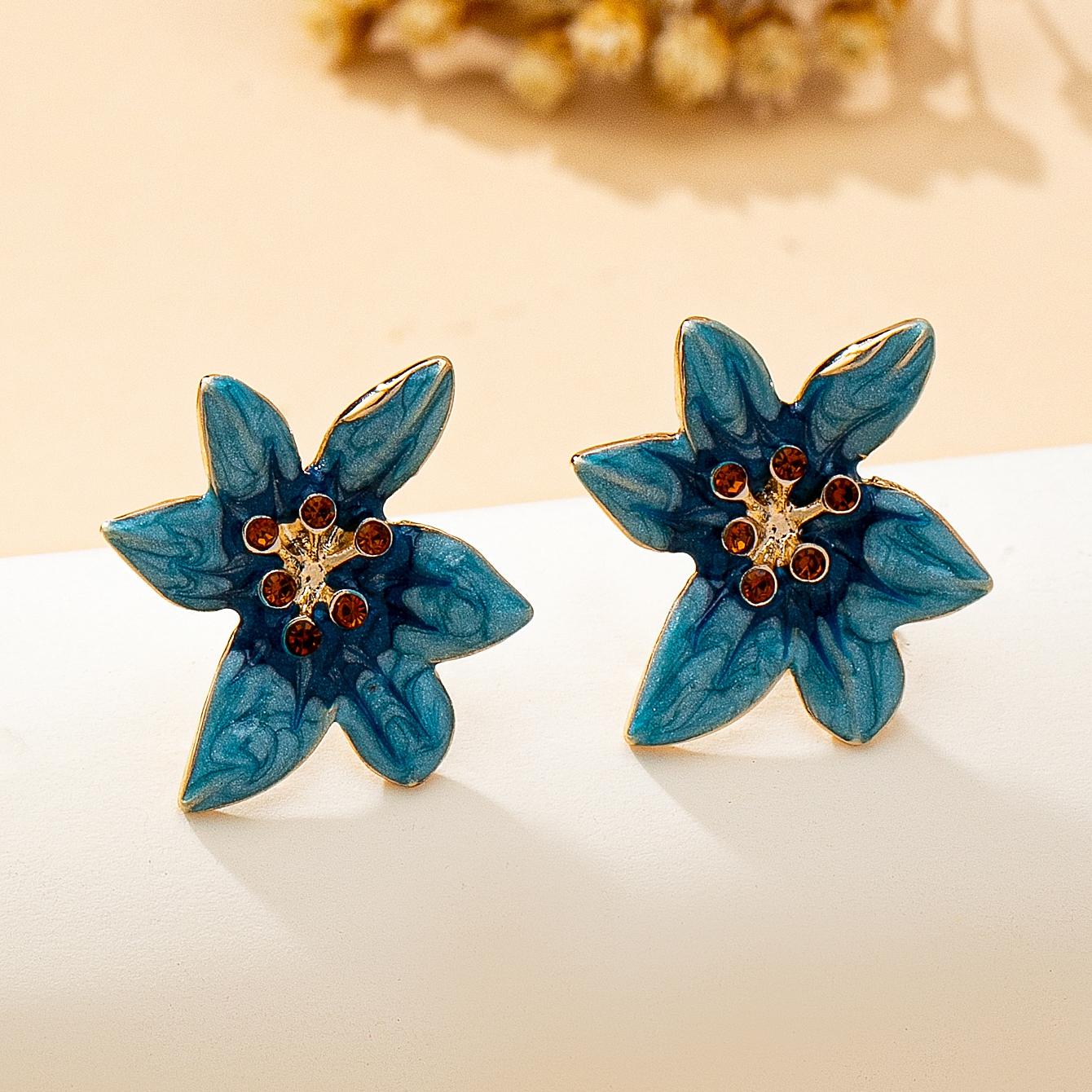 

Women s Earrings, Colorful Flower Earrings with Enamel Craftsmanship, Suitable for Daily Wear and Vacation Wear