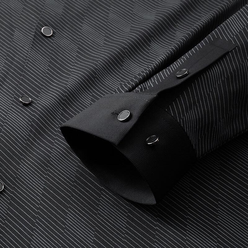 Men's Plus Size Business Diagonal Stripe Long Sleeve Shirt