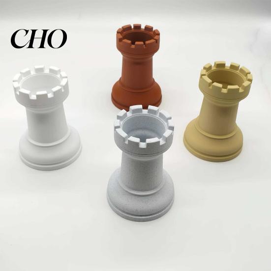 Stylish Desk Organizer Chess Cart Pen Holder 3D Printed Piece Dual-purpose Decor Minimalist Makeup Brush Storage Cup for Home Office School