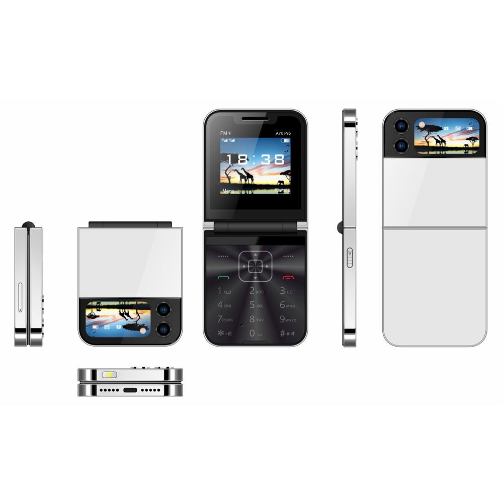 

Мини-раскладной мобильный телефон с двумя SIM-картами, 2G GSM, 2,4-дюймовый экран, скоростной набор, волшебный голосовой фонарик, FM-черный список, маленькая раскладушка, запасной телефон чёрный