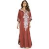 Copricostume da spiaggia in caftano con ricamo Copricostume da spiaggia in cotone Saida de Praia Costume da bagno da donna Copricostume bikini