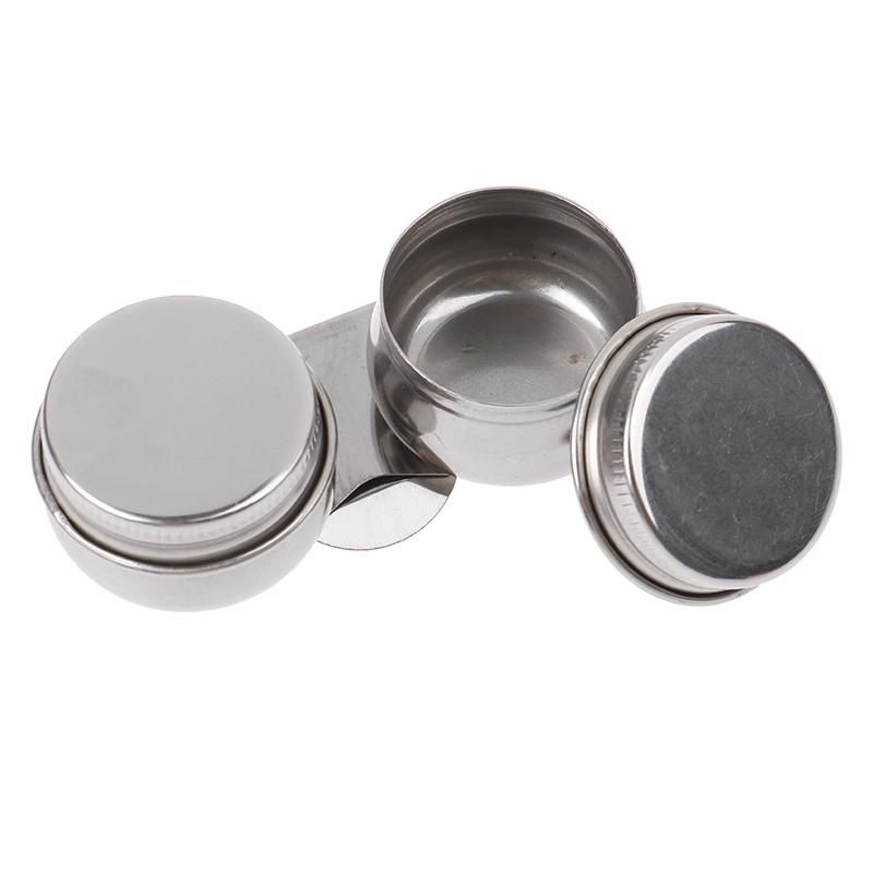 Stainless Steel Paint Palette Single Double Hole Oil Paint Dipper Drum Art Painting Tool