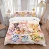 3pcs Enchanted Eeveelutions Bedding Set - 1 Soft Quilt Cover + 2 Pillowcases, Machine Washable - Suitable for All Seasons, Perfect Gift for