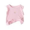 Summer Girls Pure Cotton Thin Vest T Shirt Stylish Fashionable Top For Small And Medium Children