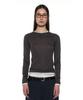 PARTIMENTO WOMEN Pwc Sheer Raglan Stitch Long Sleeve Tee_Charcoal