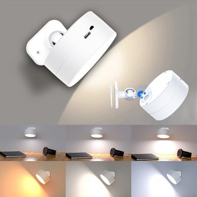 USB Rechargeable LED Wall Light Touch & Remote Control Cordless Wall Mounted Sconce Lights For Bedroom Reading Lamp 2000mAh