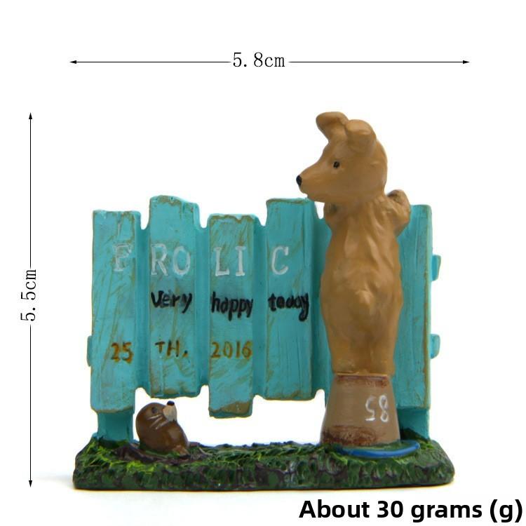 Kids Resin Garden Little Dog Fence Sea Lion Ornament For Potted Gift Plants