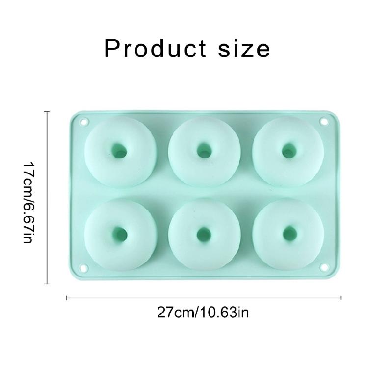 Nonstick Doughnuts Pans 6 Cavity Dessert Cake Silicone Molds Kitchen Baking Biscuits Molds Muffins Cupcakes Making Tray