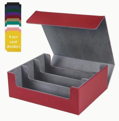 Portable Durable Eco-Friendly Card Deck Box Storage for Trading Cards 1800+ PU Leather Commander Card Deck Case