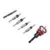 Countersink Drill Bit Set Kit with Limit Adjustable Depth Stepped for Concealed Screws Wood Metal Red