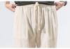 2024 Plus Size Men's Cotton Linen Harem Jogger Pants - Chinese & Japanese Style Lantern Design
