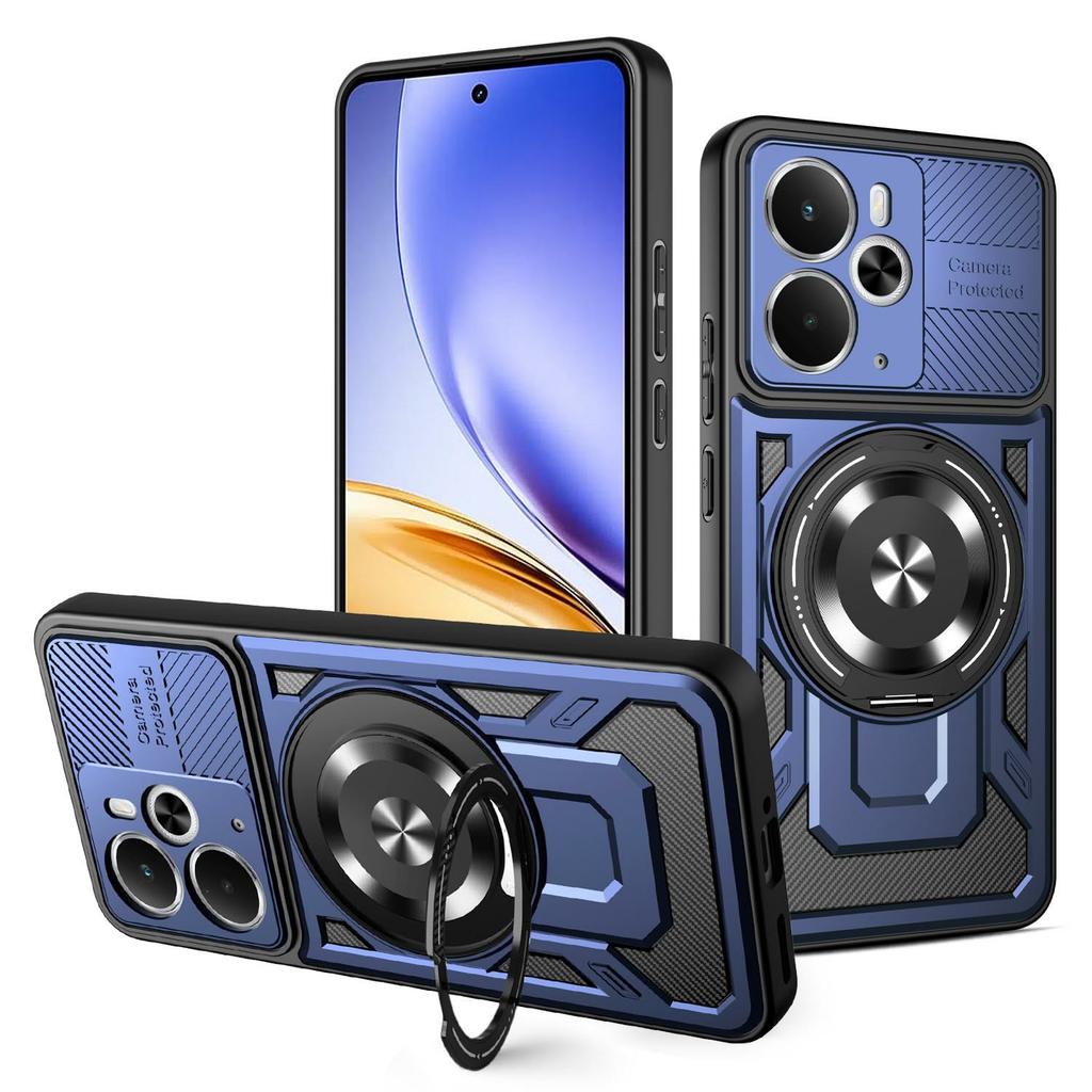 Dla Realme 14 5G Etui Magnetyczne Obrotowa Podpórka TPU+PC Pokrowiec na Telefon