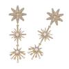 Long Alloy Studs Earrings Pendant Earrings Featuring Sunflower Design and Pearls Suitable for Trendy Ladies Present