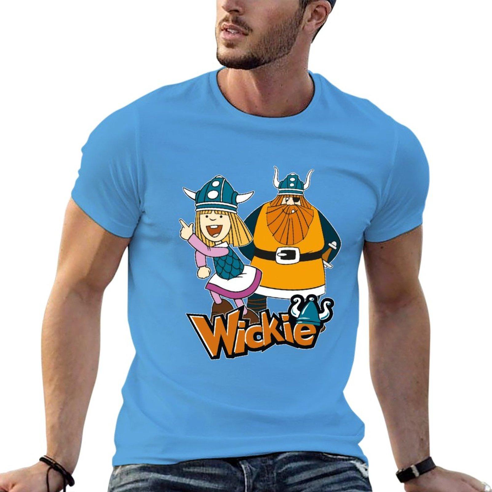 

New Vicky the Viking is a fun series for kids from the 70 s, beautiful retro cartoon characters Vicky and Chief Halvar T-Shirt L
