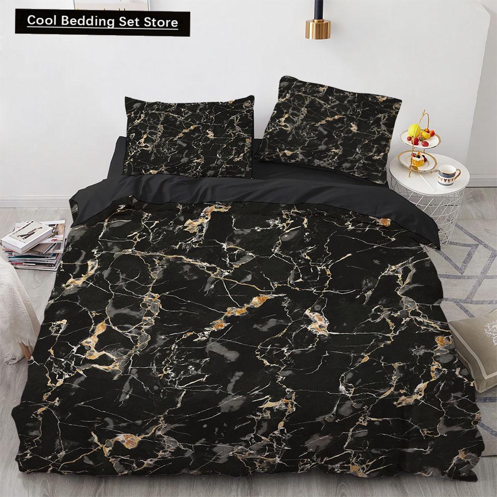 

Мраморный пододеяльник King Queen с классным черно-белым текстурным узором, комплект постельного белья для подростков и взрослых, 2/3 предмета, полиэстер, пододеяльник AU King(245x210cm)