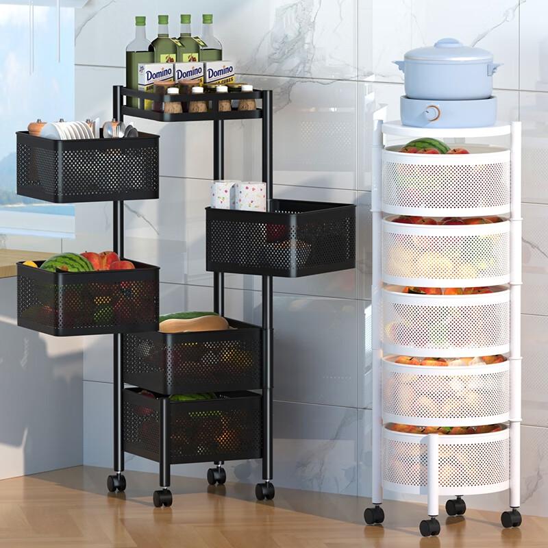 Zhaoran 4-Tier Black Square Rotating Storage Rack