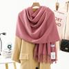 Wool Cashmere Feel Scarf Autumn and Winter Versatile Solid Color Scarf Women's Winter High End Imitation Cashmere Scarf