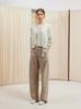 Longmei Women's Wool Cropped Cardigan, Round Neck, Long Sleeve, Simple Style for Autumn/Winter 2026