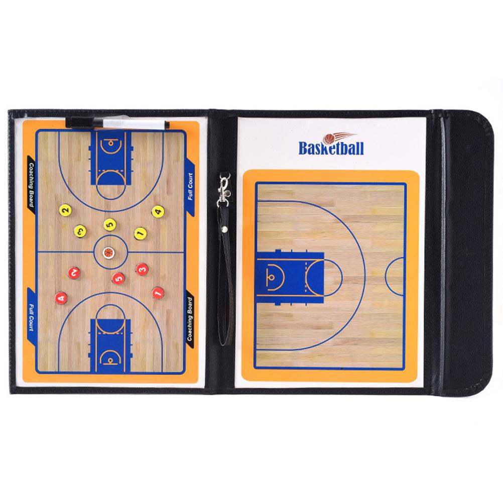 Basketball Coaching Board 2.5 Folds Foldable Strategy Teaching Clipboard with Dry Erase and Marker Pen