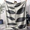 Black Abstract Plant Throw Soft Flannel AC Blanket Lightweight Summer Nap Throw Cozy  Blanket for Sofa Bed Travel Home
