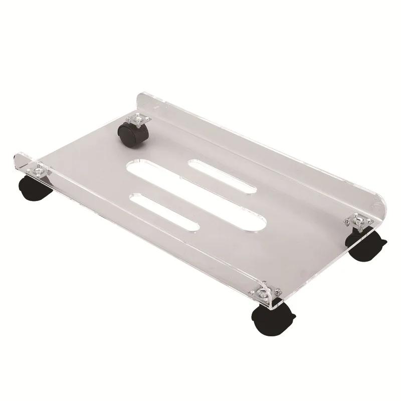 

Прозрачный кронштейн для компьютерного хоста, шасси, мобильное, с повышенной базой, с подсветкой, с колесами, охлаждение, стойки для хранения, настольные