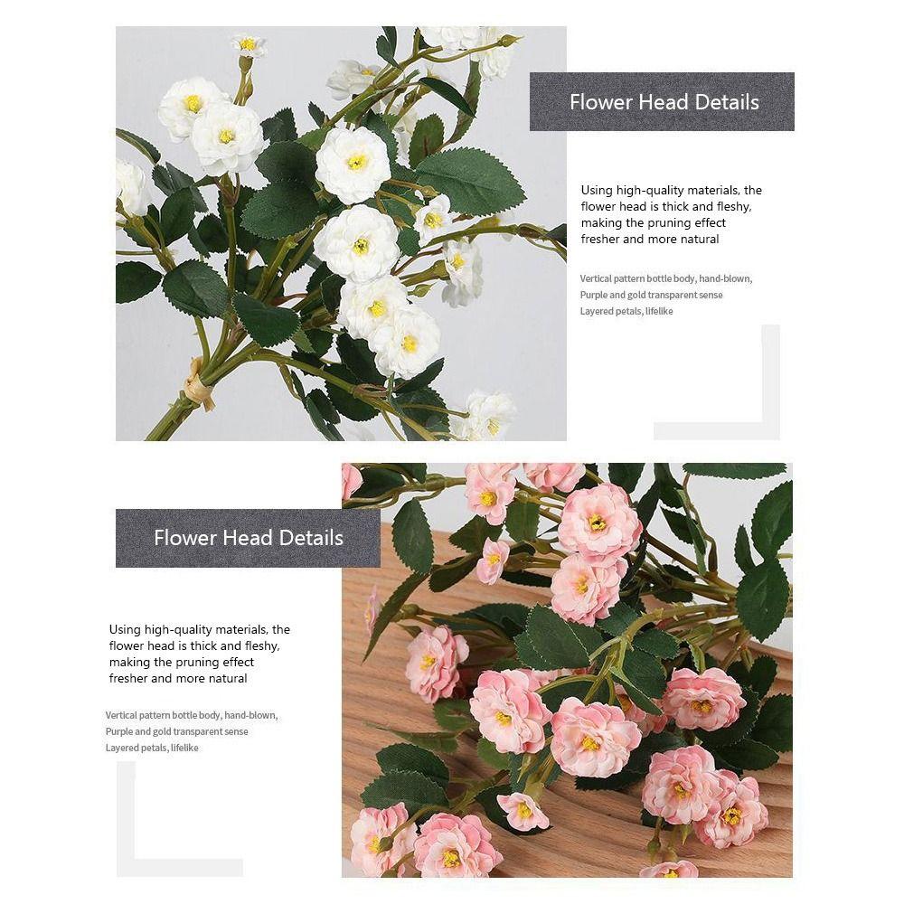 3PCS/Bunch Multicolor Rose Artificial Flower Silk Petal Floral Arrangement Simulation Rose Flower Green Leaves DIY Faux Flower