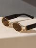 New Retro Metal Frame Elliptical Frame Trendy Street Photo Sunglasses for Men and Women's Outdoor Travel Sunshades UV400