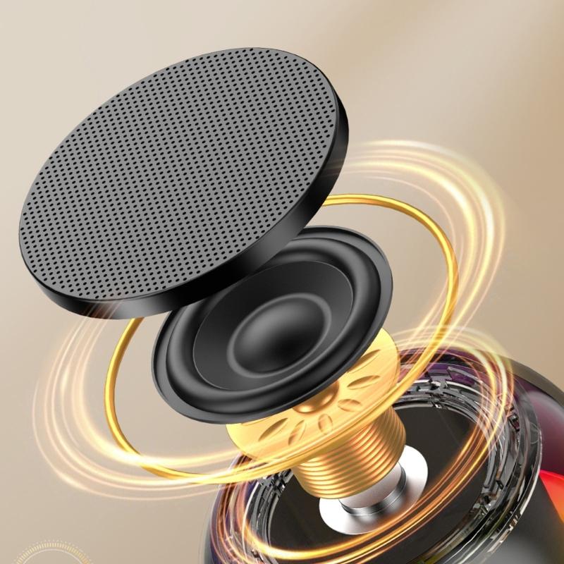 Portable Bluetooth-compatible Speaker With 360°Surround Sound Deep Bass Led Lights 800mAh Battery USB TF Card Support For Outdoor Party