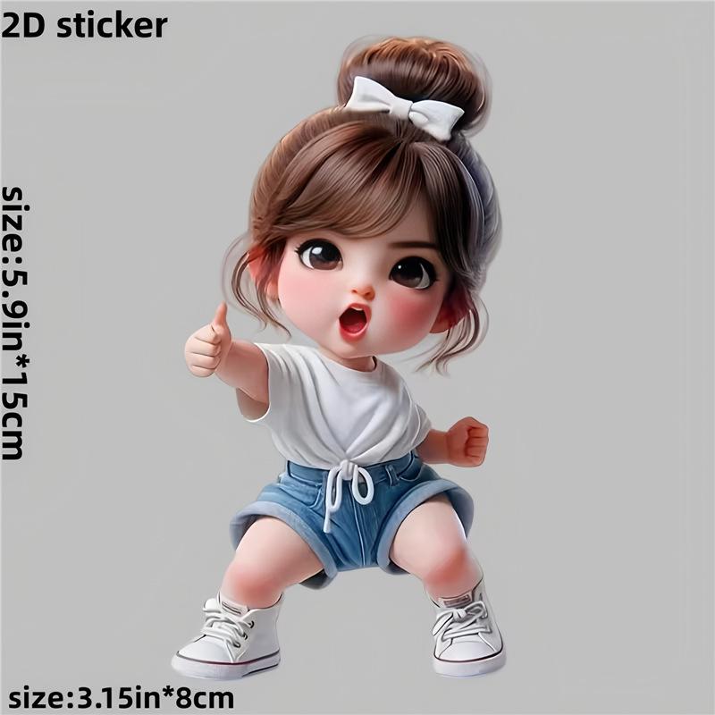 

New Cute Girl Stickers for Car and Truck Fuel Tank Decoration 15*8 cm