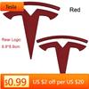 Car Sticker Tesla 2Pcs 3D ABS Black Chrome Red Carbon Car Front Hood Emblem Rear Trunk Badge Sticker For Tesla 3 Y Decals Access